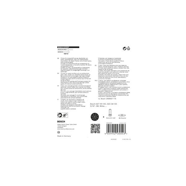 EXPERT Multihole Backing Pads Universal 125 mm, Medium image 2