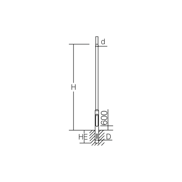 Steel pole D 114 H 4000 d 76 colour: anthracite image 3