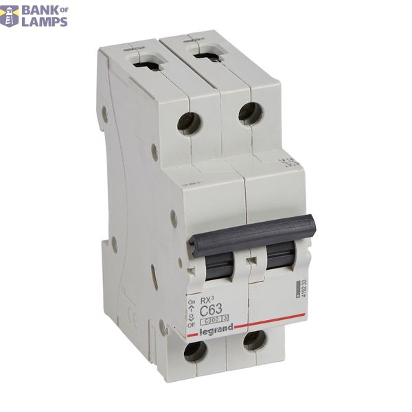 MCB RX³ 6000 - 2P - 230/400V~ - 63 A - C curve - prong/fork type supply busbars image 2