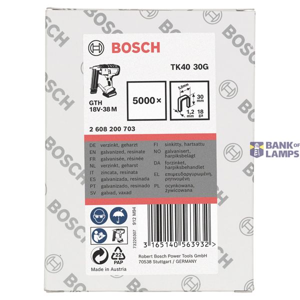 Staple TK40 30G 1.2 mm, 30 mm, galvanised image 2