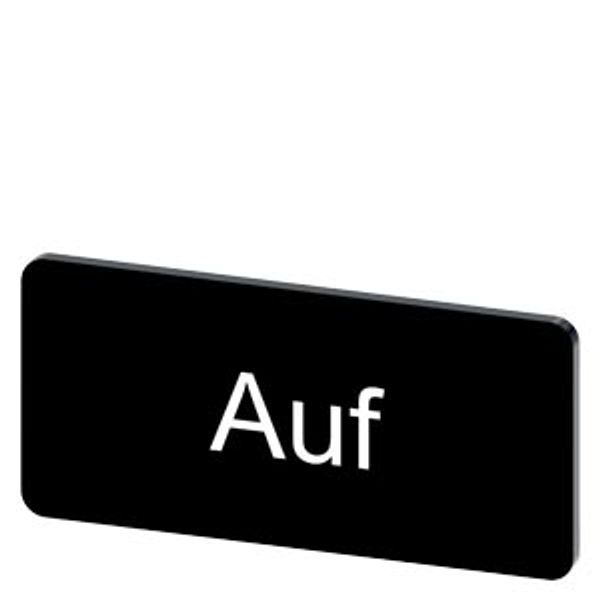 Labeling plate 12.5 x 27 mm, label black, labeling: Auf image 1