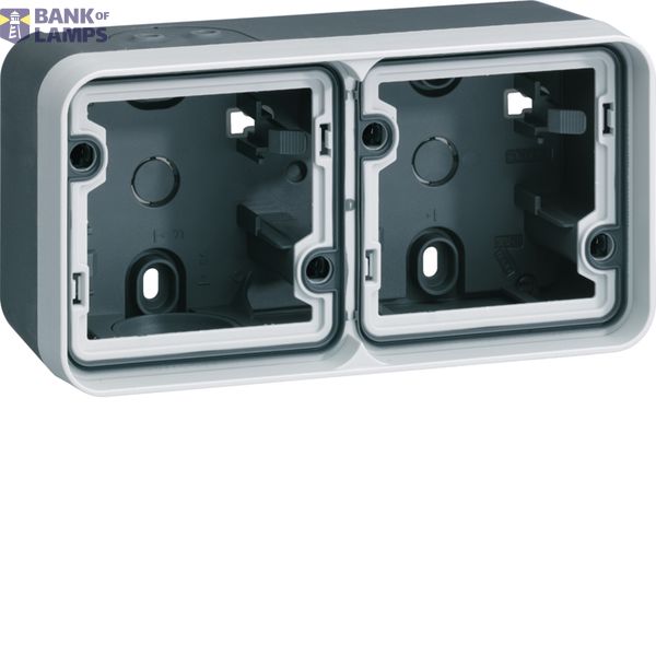 Surface-mounted enclosure 2-way horizontal (2x entry), W.1 ECO, grey image 1