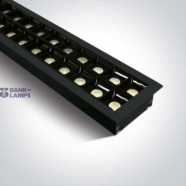 BLACK RECESSED 96pcs SPOTS UGR17 40W WW 1300mm 34deg 230V DARK LIGHT image 1