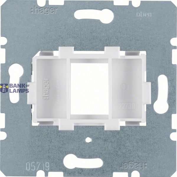 Mounting plate modular jacks, 1-v, white holder (14.9 x 20.7 mm) image 1