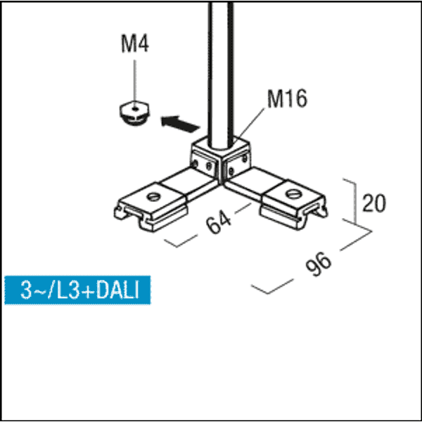 3PH/L3+DALI ABH VERB-W WH - install. comp. for angle connector image 2