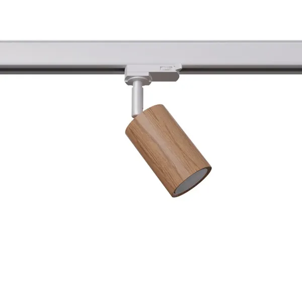 TRACK LAMP 3 PHASE MOVABLE BERG NATURAL WOOD GU10 4000K 7W 530LM WHITE image 1
