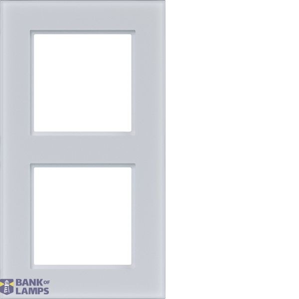 Cover frame double, A.8, light white matte glass image 1