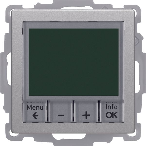 Thermostat, NO cont., w. centre plate, time-controlled, Q.x, alu velve image 1