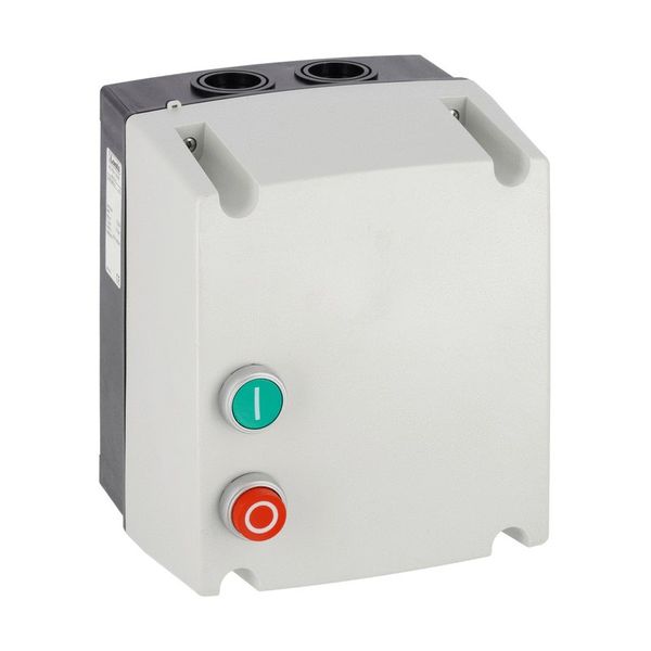 Direct-on-line-starter, 32…38A (18,5kW at 400V), IP65, contactor coil voltage 230VAC 50/60Hz, non-metallic enclosure, with thermal overload relay, with START and STOP/RESET buttons image 1