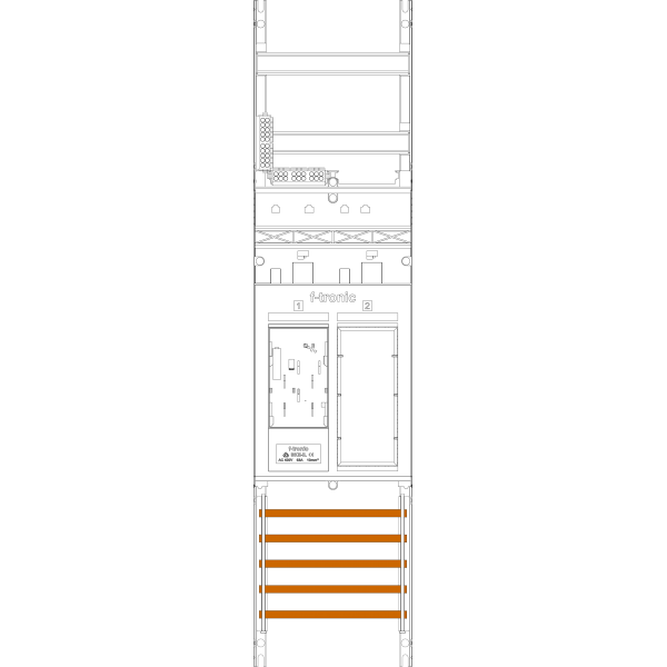 Meter field ER6L, 1 field, H=1050mm, 1-eHZ long cable, 1 Res. (ER6L) image 1