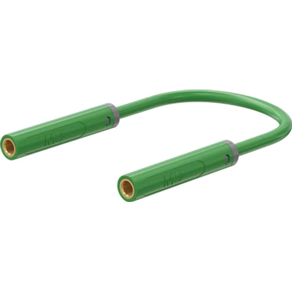 Coupling line with (4 mm socket, straight) to (4 mm socket, straight), 1 m, green, PVC, 1.0 mm², 64.1072-10025 image 1
