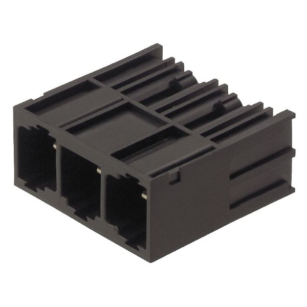 PCB plug-in connector, male header, closed side, THT solder connection, 10.16 mm, Number of poles: 3, 270°, Solder pin length (l): 3.5 mm, silver-plated, black, Box image 1