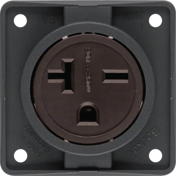 Socket with ground contact, NEMA 6-20 R, 125 V~, "USA/Canada", screw terminals, Integro devices, anthracite, matt image 1