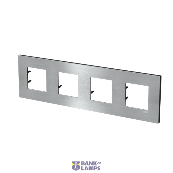 Frame 4-gang / 2+2+2+2-modules - ABB logo - S - Stainless Steel image 2
