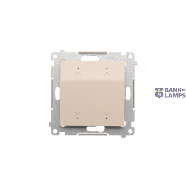 Electronic roller blind switch/push button, 6A, Gold matt, metalic image 1
