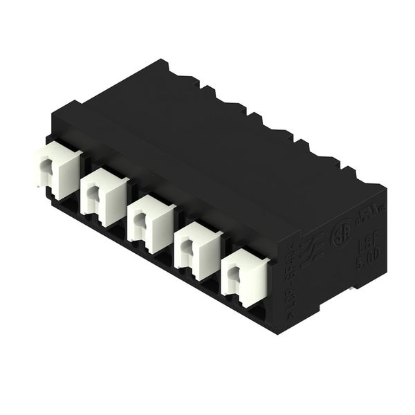 Printed circuit board terminals, 5.00 mm, Number of poles: 5, 90°, Solder pin length (l): 1.5 mm, black, PUSH IN with actuator, Clamping range, max. : 1.5 mm², Tape image 3