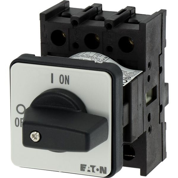 P1-25/E On-Off switch, P1, 25 A, flush mounting, 3 pole, with black thumb grip and front plate image 4