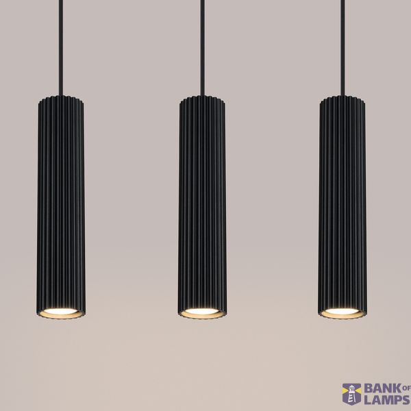 Minimalist KARBON pendant lamp with three pendants and a black ceiling plate 3xGU10 image 3