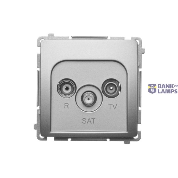 R-TV-SAT pass through aerial socket, atten.: 10dB, satin, metallized image 1