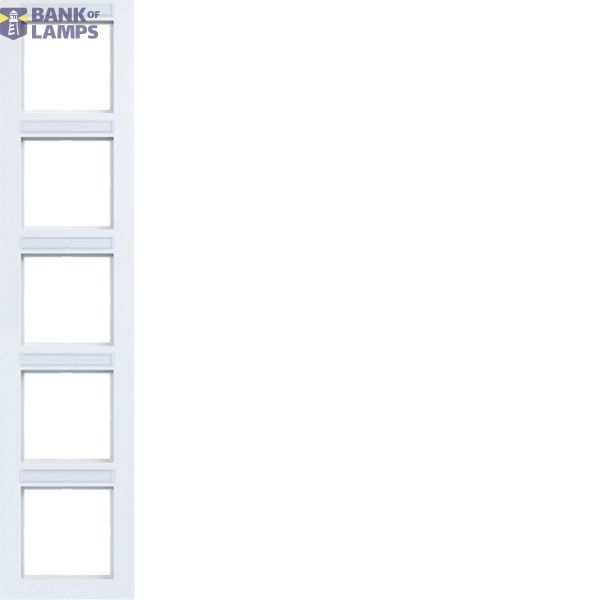 Cover frame 5-way vertical, text field, A.1, light white glossy image 1