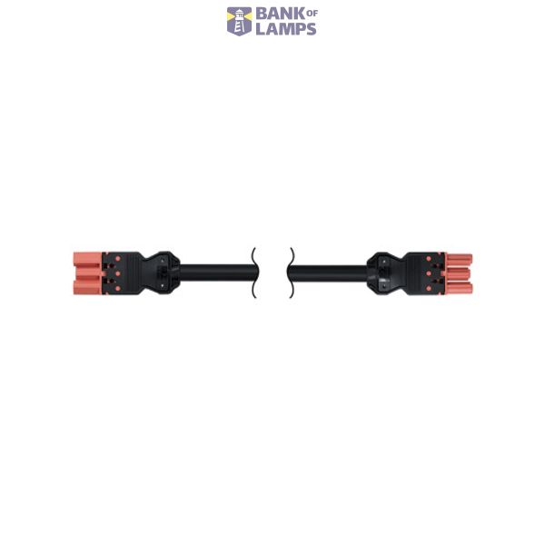 Connection cord 3x2.5mm male and female 3-pole connectors, Wieland system; red; 2 m image 1
