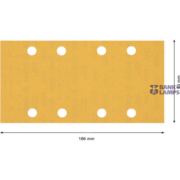 EXPERT C47 Sandpaper with 8 holes for Orbital Sanders 93 x 186 mm, G 18 5-pc image 2