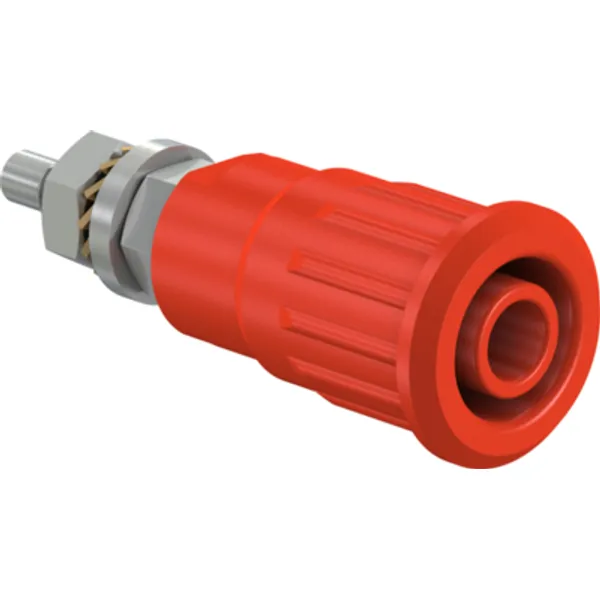 4 mm socket, screw connection, mounting Ø 12.2 mm, CAT III, red, 49.7092-22 image 1