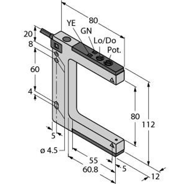 Photoelectric Sensor Bifurcated Retroreflective Sensor   SLM80B6 image 1