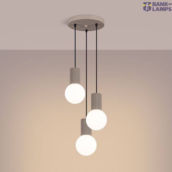 Pendant lamp HALO 3P taupe image 11