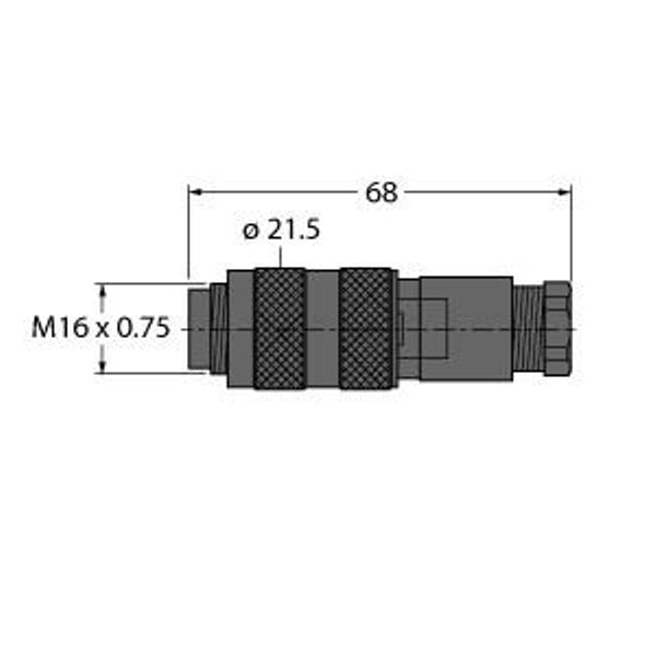 Field-Wireable Connector Male Connector M16 × 0.75, Straight   BS7-0 image 1