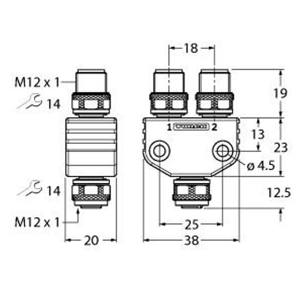 2-Way Splitter For RFID Bus Line Topology   VB2-FKM5-FSM5.205-FSM5.305/S2550 image 1