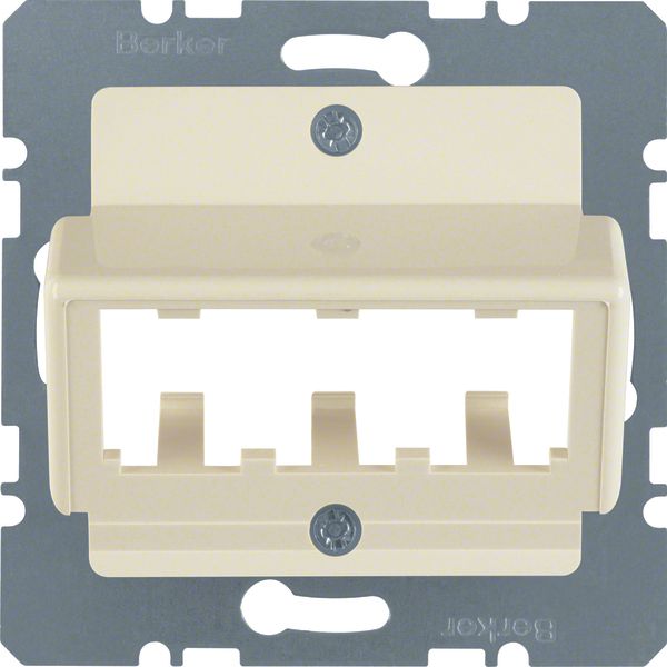 Central plate for 3 MINI-COM modules, com-tech, white glossy image 1