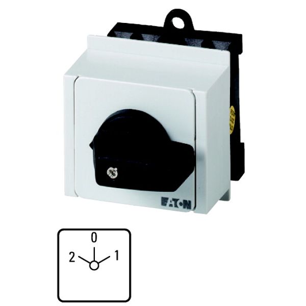 T0-2-15422/IVS Changeoverswitches, T0, 20 A, service distribution board mounting, 2 contact unit(s), Contacts: 4, 45 °, maintained, With 0 (Off) position, 2-0-1, Des image 1