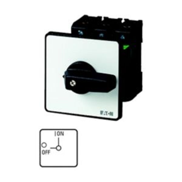 P3-63/Z On-Off switch, P3, 63 A, rear mounting, 3 pole, with black thumb grip and front plate image 4