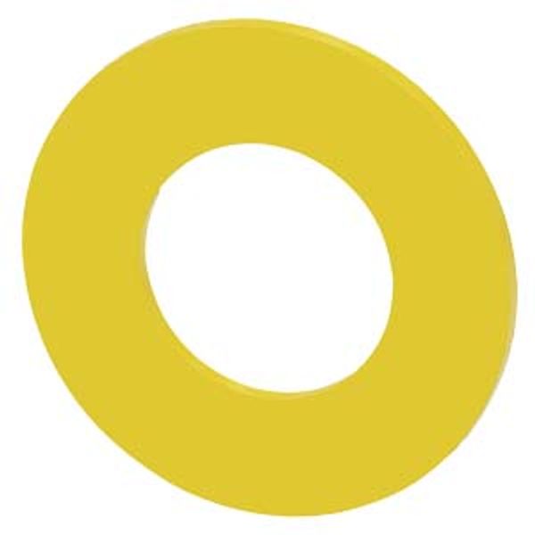 Backing plate for emergency stop, yellow, external d. 45 mm, inside d. 22.5 mm image 1