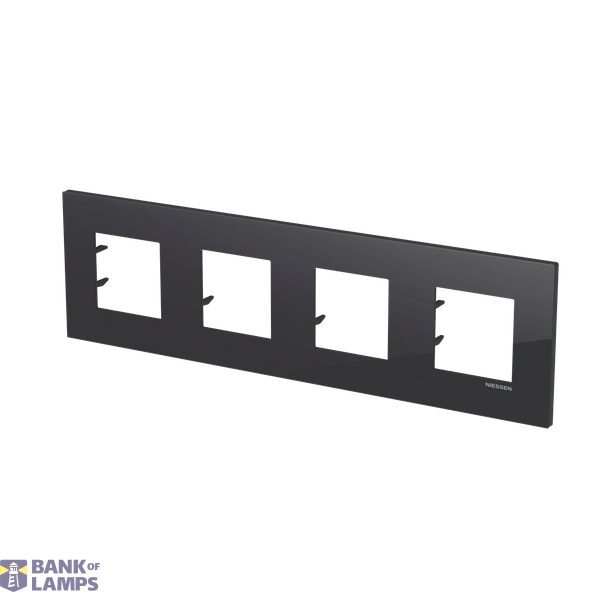 Frame 4-gang / 2+2+2+2-modules - Niessen logo - S - Tacteo Black image 3