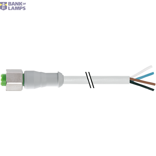 M12 female 0° A-cod. with cable 3LED F&B PVC 4x0.34 gy UL/CSA 3m image 1