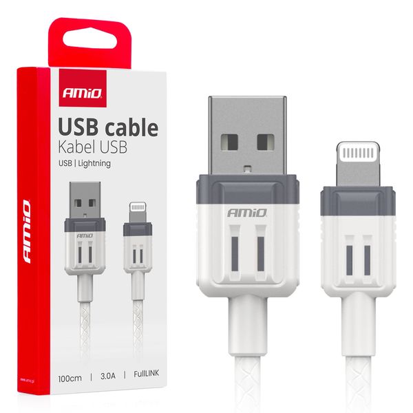 USB to Lightning 3A 100cm FullLINK AMIO-03907 image 1