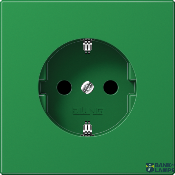 SCHUKO socket, 16 A 250 V ~, Duroplast, LS series, green (for SV) image 1