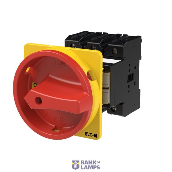 P3 Main switch, 80 A,Rear mounting, 3 pole, Form V/SVB, Red, Door coup image 2