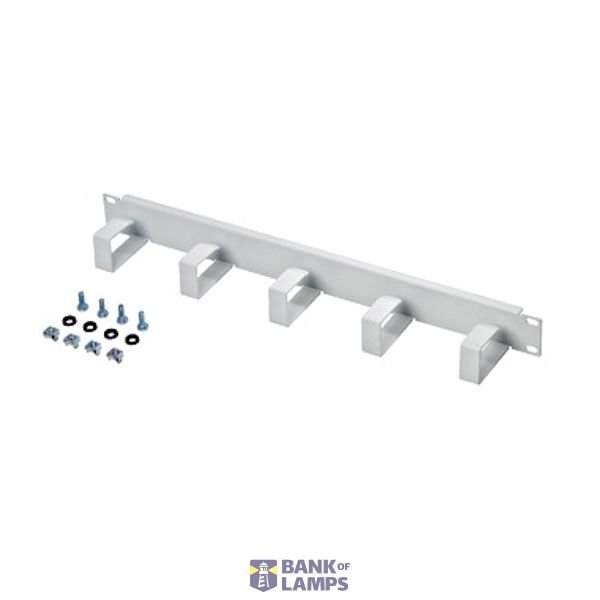19" routing panel 1U steel RAL7035 lightgrey image 1