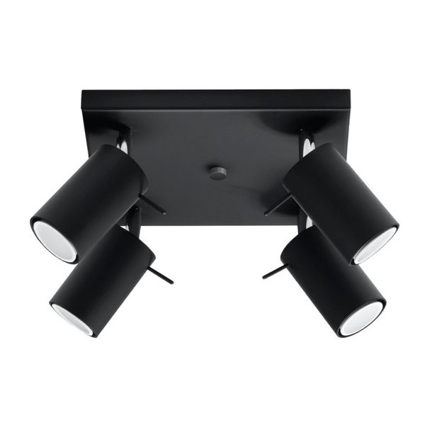 CEILING LAMP RING 4 BLACK GU10 4X40W IP20 image 1