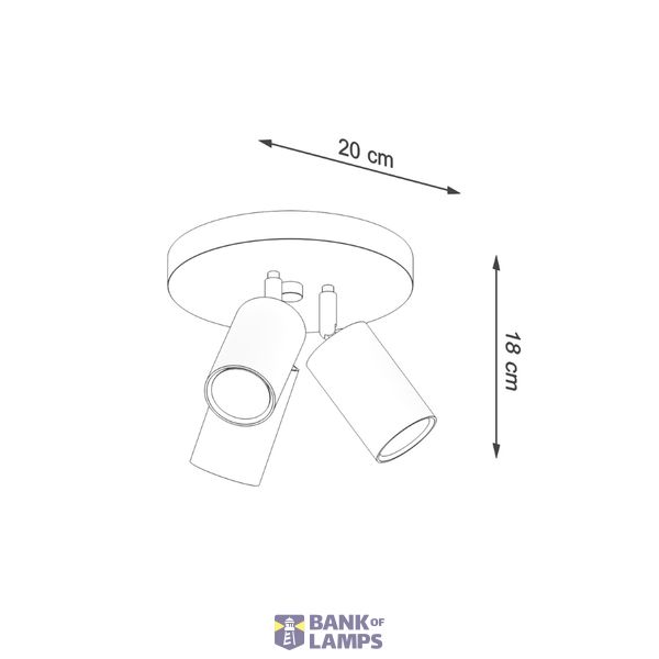 RING CEILING LAMP 3P BLACK GU10 3X40W IP20 image 6