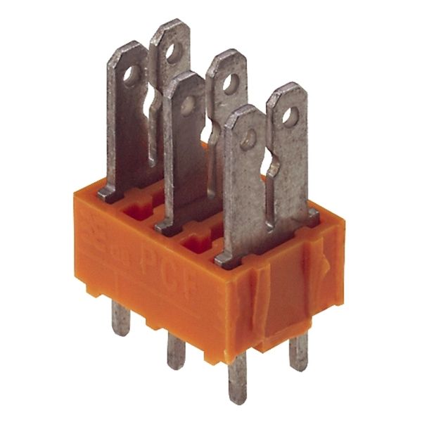 Printed circuit board terminals, 5.00 mm, Number of poles: 17, 180°, Solder pin length (l): 3.5 mm, tinned, orange, Flat-blade connection, Box image 1