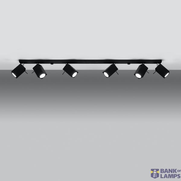 CEILING LAMP MERIDA 6L BLACK GU10 6X40W IP20 image 8