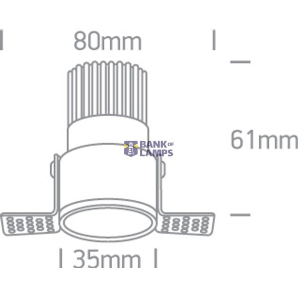 BLACK 3W CCTV 350mA DARK LIGHT TRIMLESS image 2