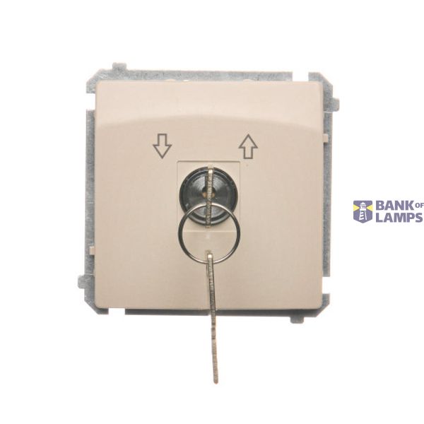 Roller blind momentary switch with key, beige, 5A image 1