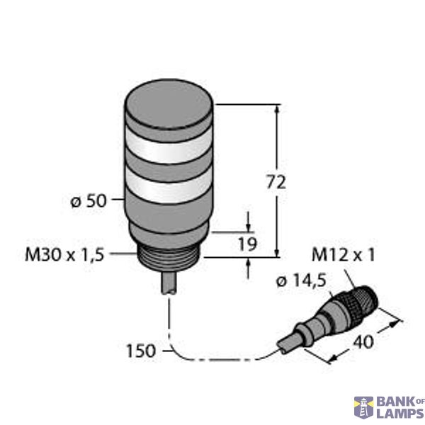 LED Signal Light Tower Light   TL50BLGRCQP image 1