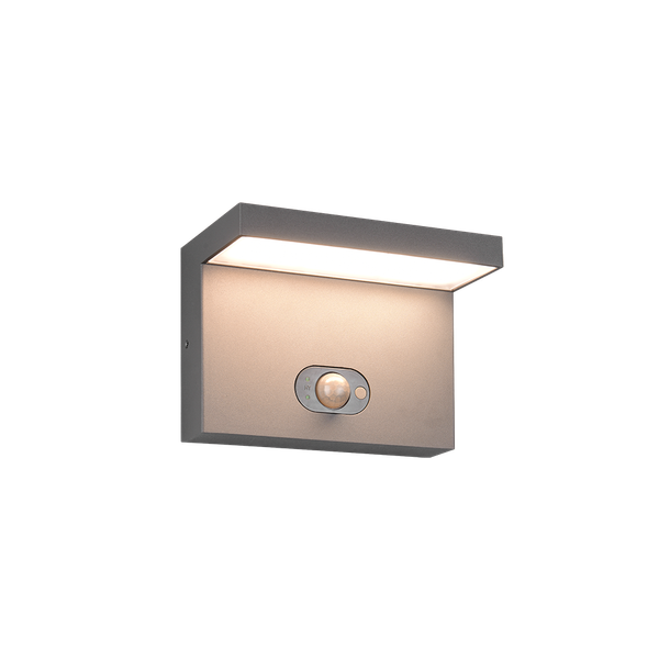 Blyde hybrid solar LED wall lamp anthracite rechargeable motion sensor image 1