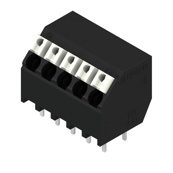Printed circuit board terminals, 3.50 mm, Number of poles: 5, 135°, Solder pin length (l): 3.5 mm, black, PUSH IN with actuator, Clamping range, max. : 1.5 mm², Tape image 4